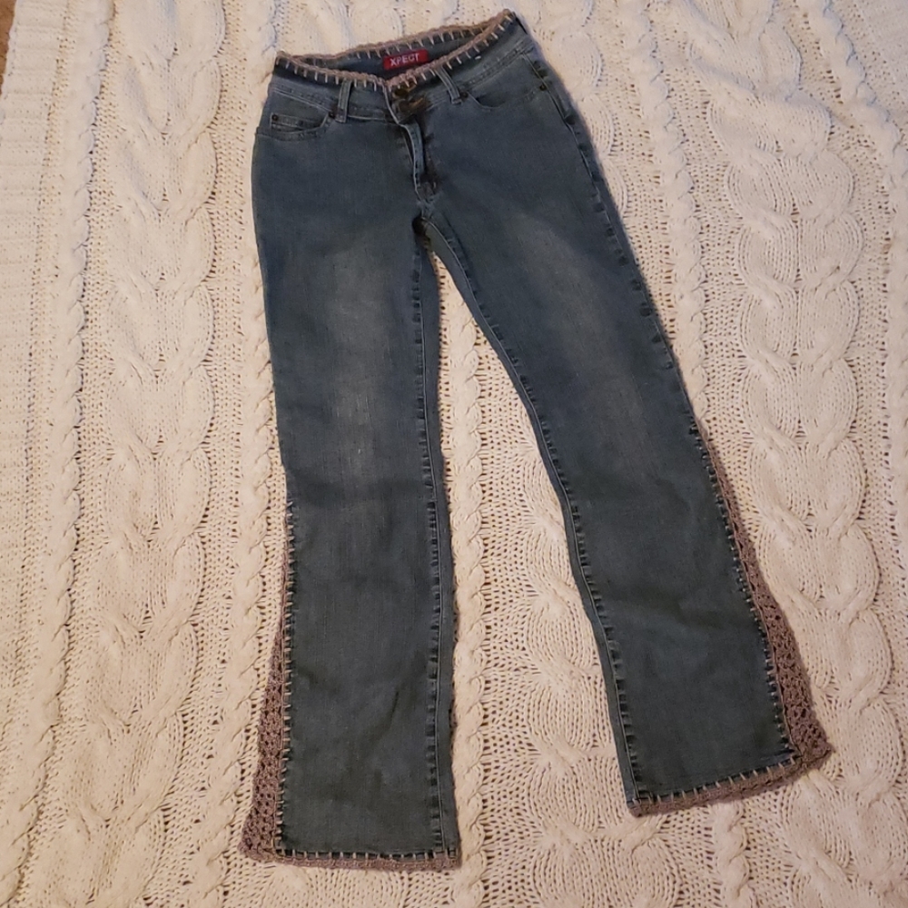 Boutique Jeans with crochet accents